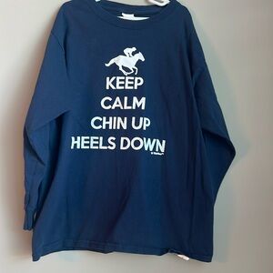 Girls Horse Rider T-Shirt Navy Large
Keep Calm Chin Up Heels Down